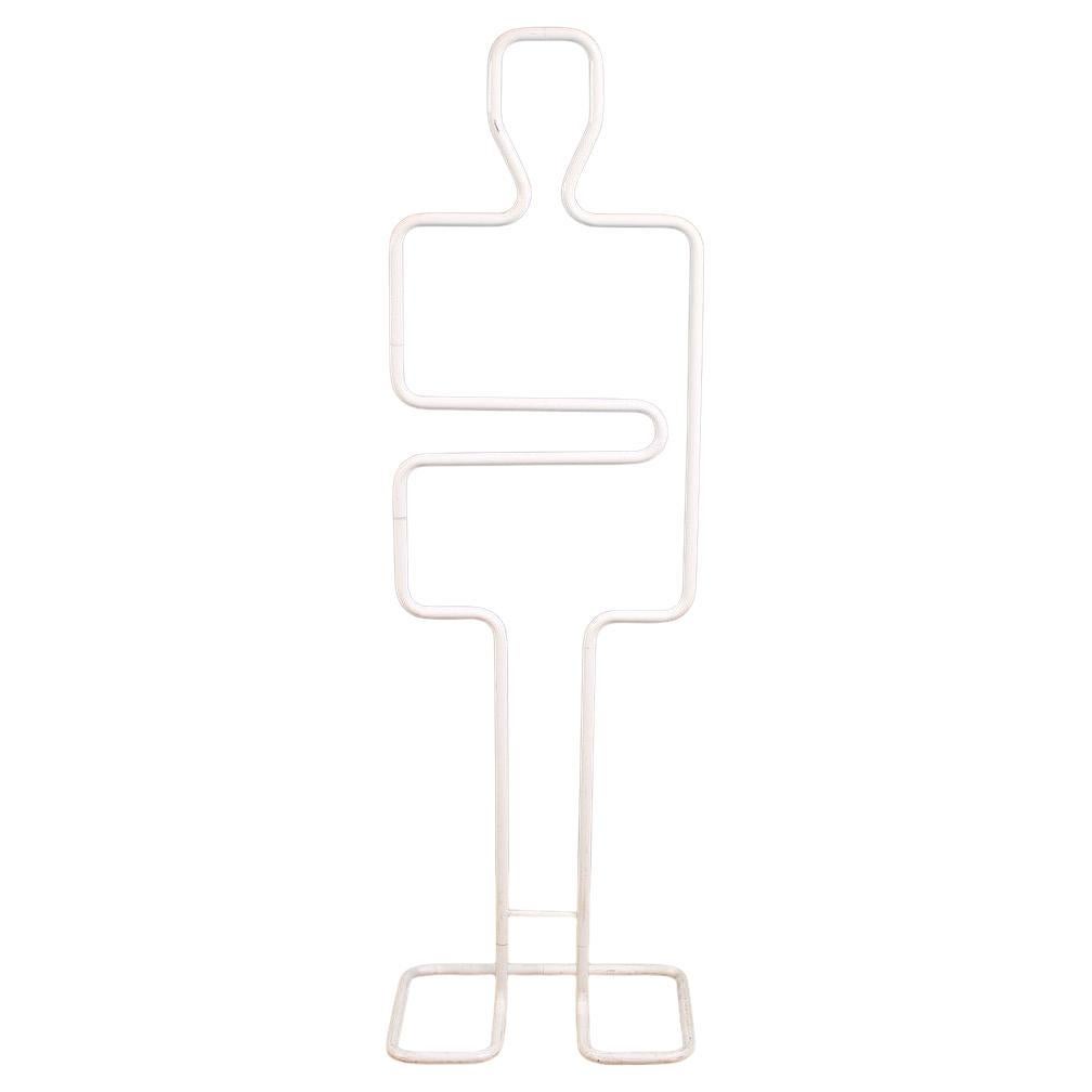 20th Century White Metal Italian Modern Valet Stand, 1970s