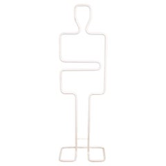 20th Century White Metal Italian Modern Valet Stand, 1970s