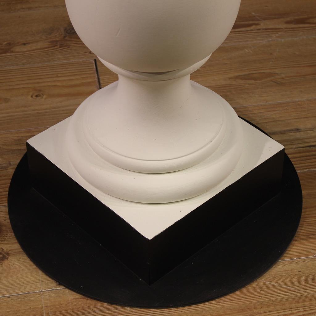 20th Century White Painted Wood Mirror Top Italian Side Table, 1970 For Sale 8