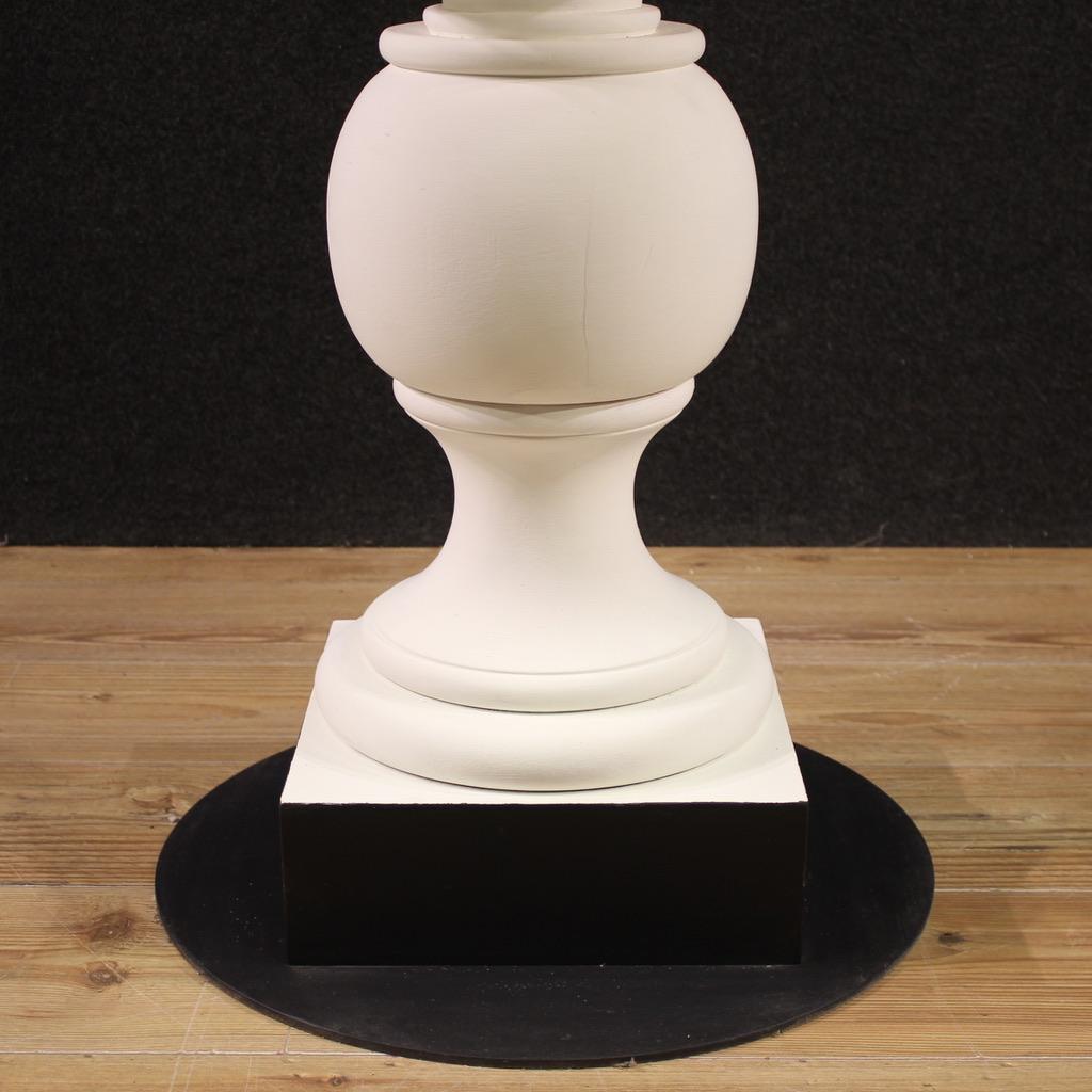 20th Century White Painted Wood Mirror Top Italian Side Table, 1970 For Sale 1