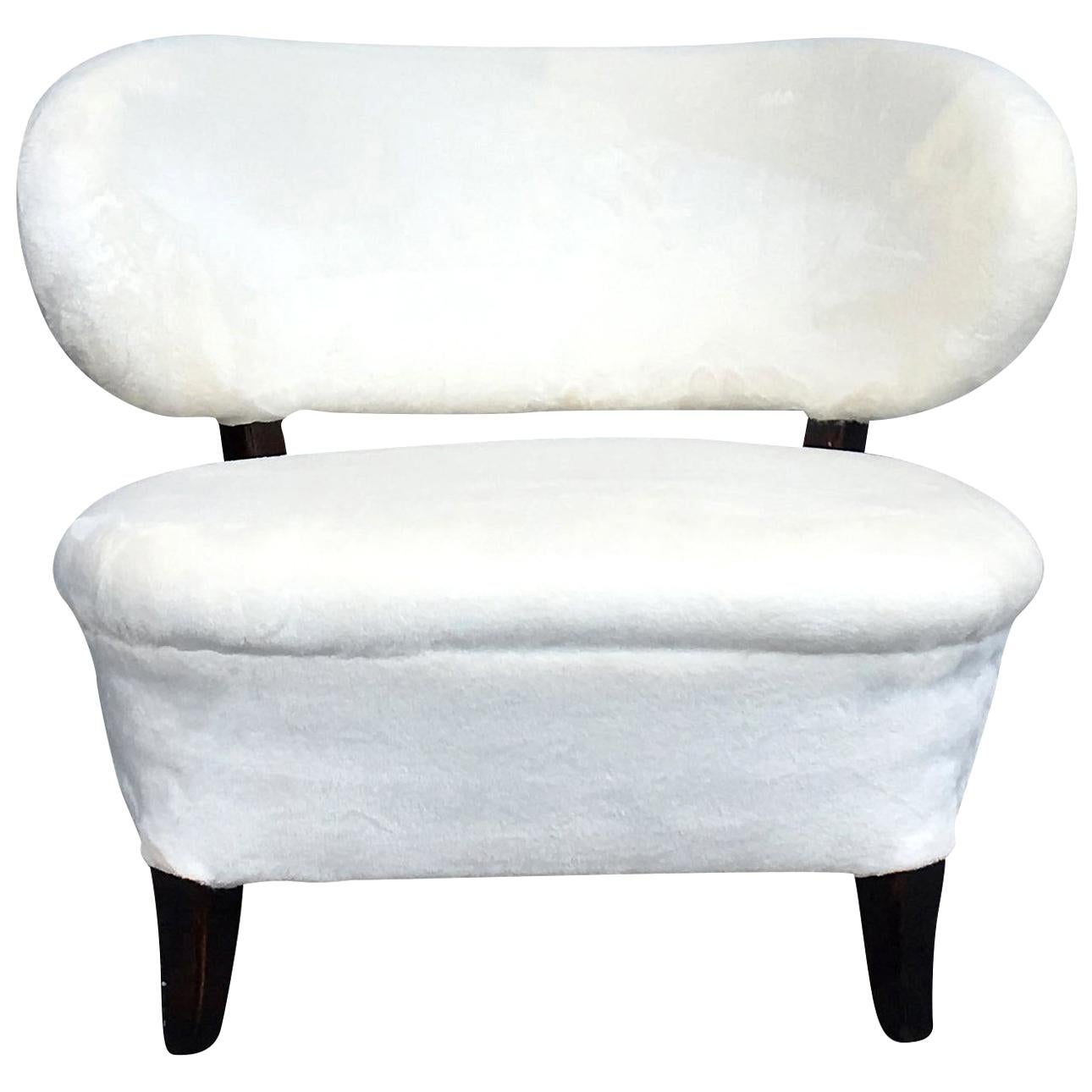20th Century White Swedish Lounge Chair by Otto Schulz