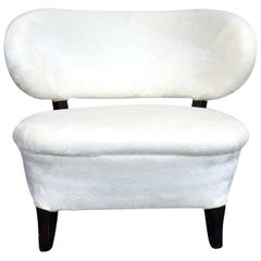 20th Century White Swedish Lounge Chair by Otto Schulz