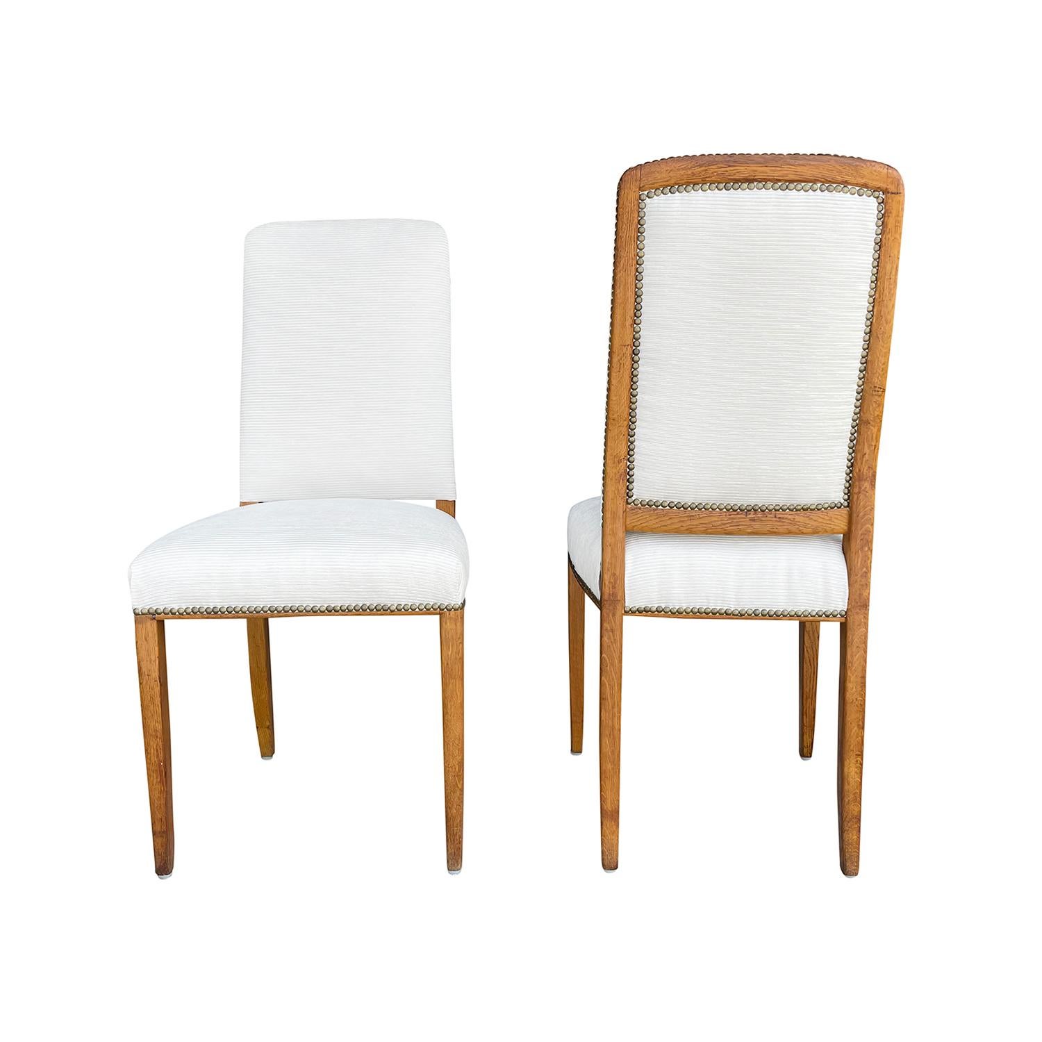 Mid-Century Modern 20th Century White Swedish Pair of Vintage Birch Dining Chairs by Carl Malmsten For Sale