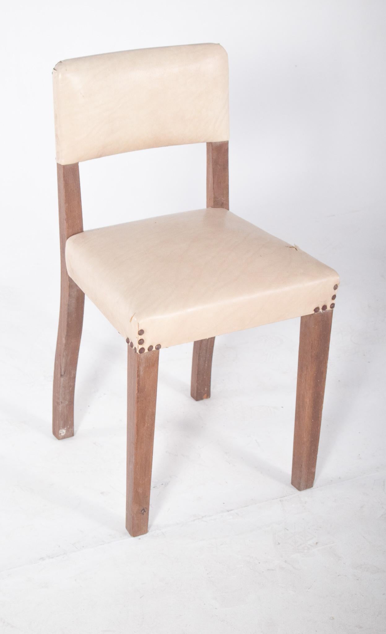 Mid-Century Modern 20th Century White Upholstered Chair For Sale