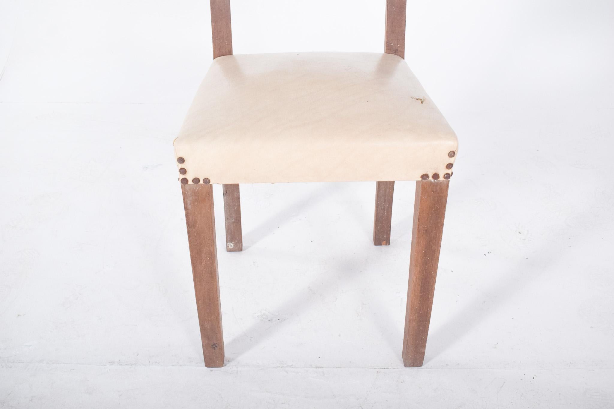 Wood 20th Century White Upholstered Chair For Sale