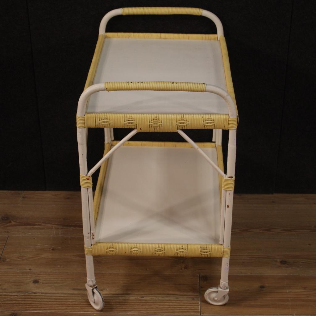 20th Century Wicker and Wood Italian Modern Service Cart, 1980 For Sale 5