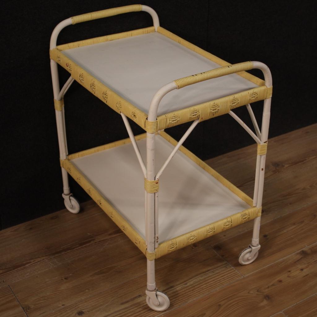 20th Century Wicker and Wood Italian Modern Service Cart, 1980 For Sale 6