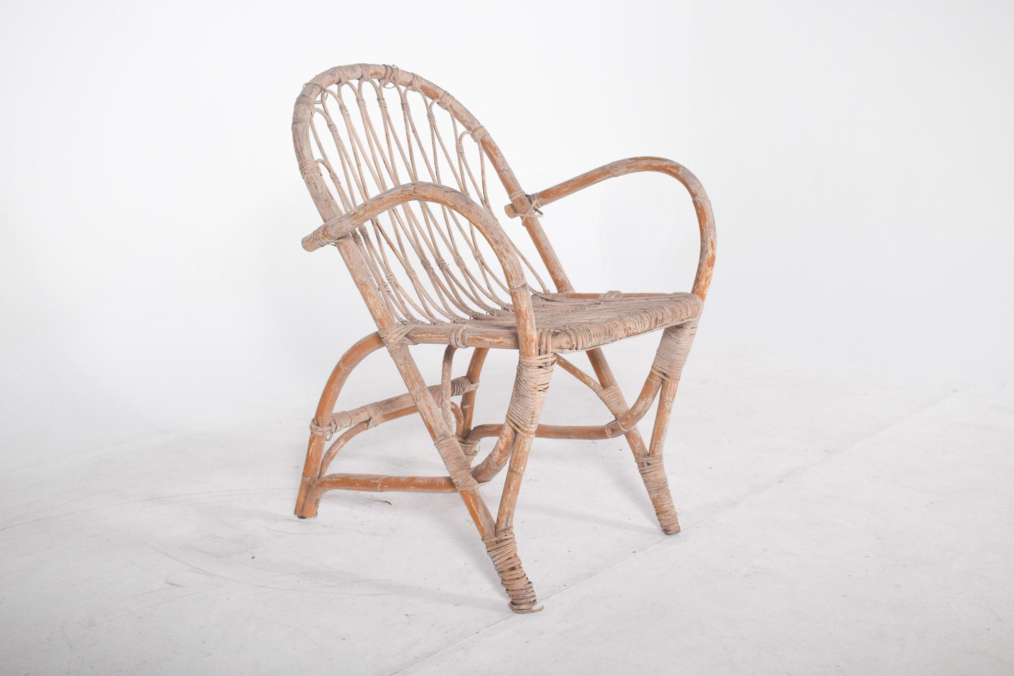 Fauteuil en osier du 20e siècle en vente 3