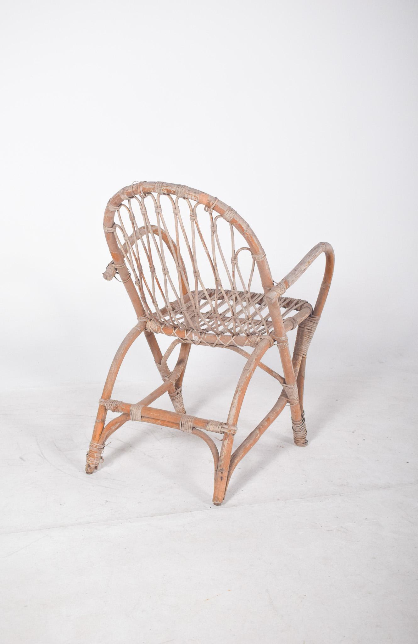 Fauteuil en osier du 20e siècle en vente 4