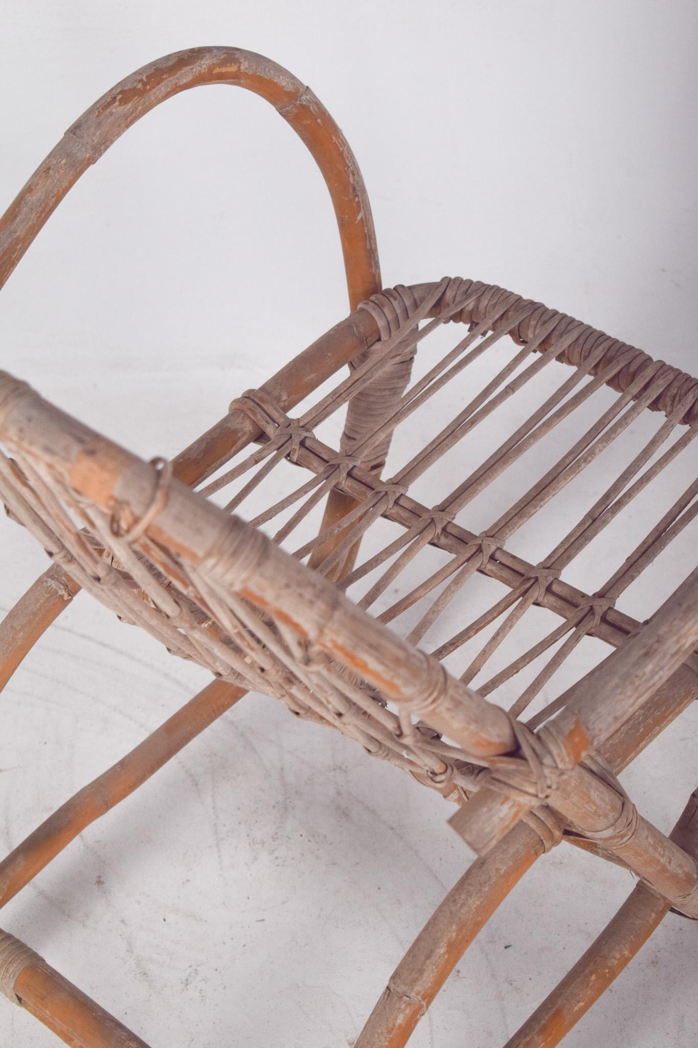 Fauteuil en osier du 20e siècle en vente 5