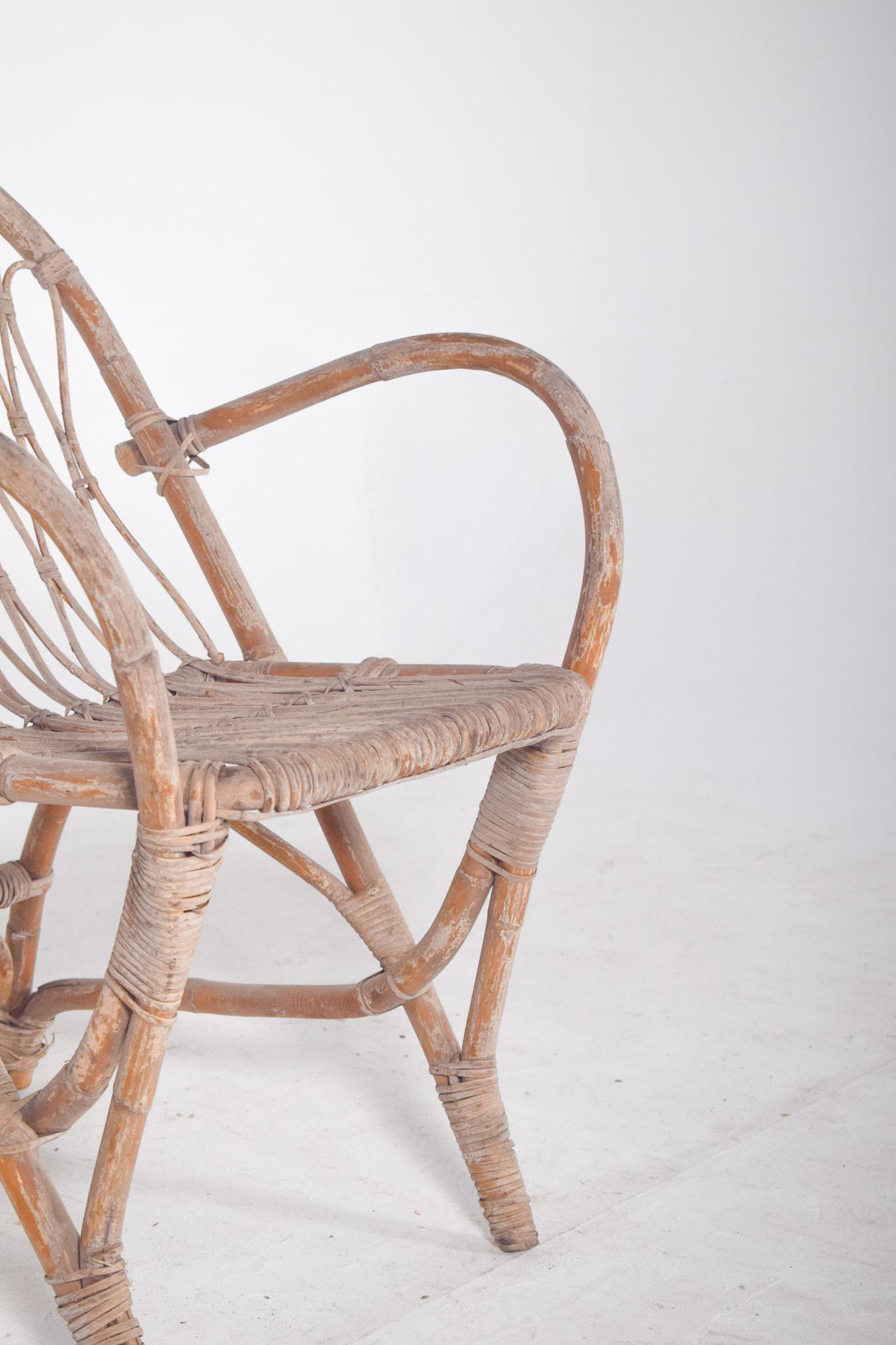 Fauteuil en osier du 20e siècle en vente 1