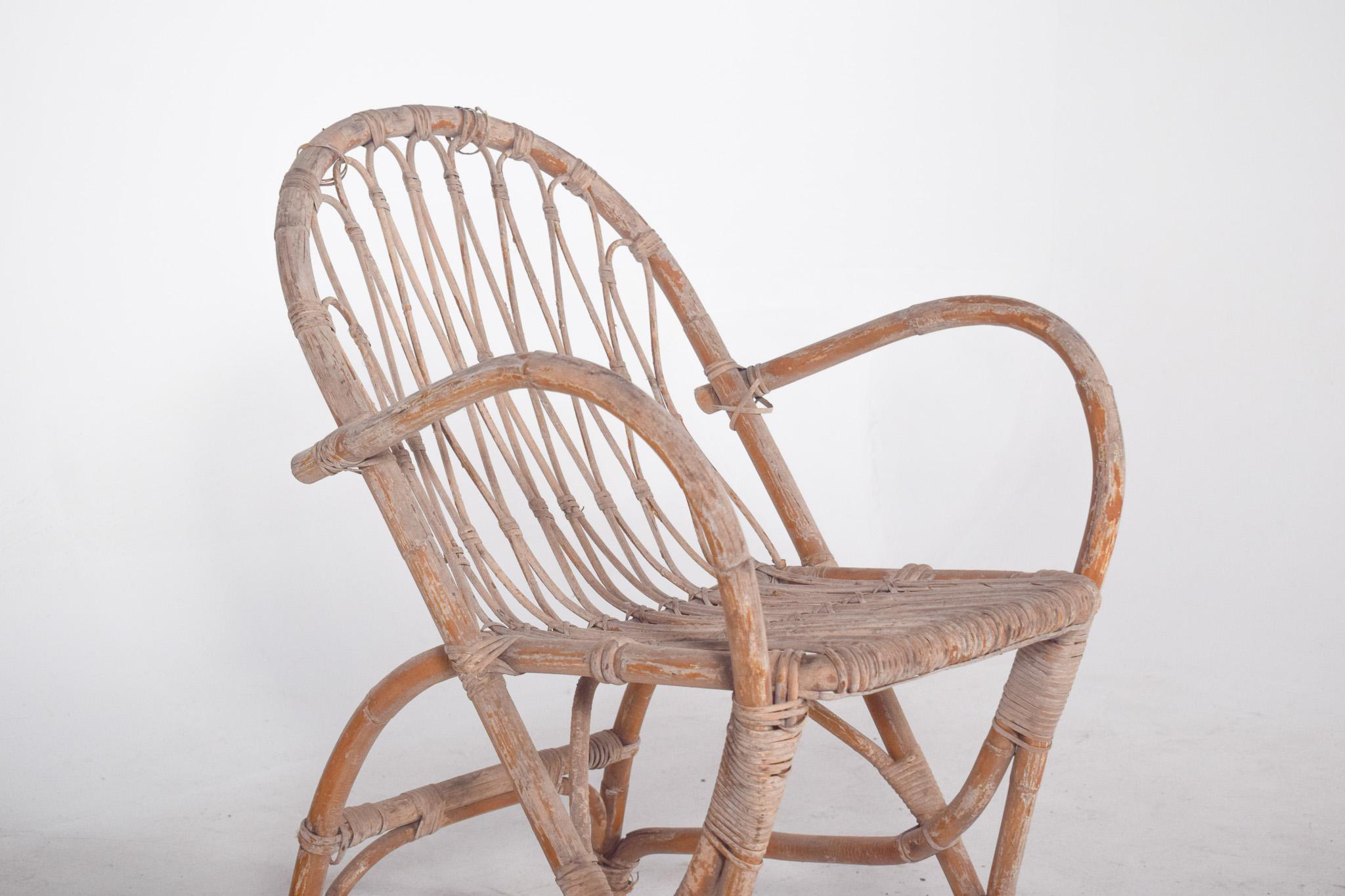 Fauteuil en osier du 20e siècle en vente 2