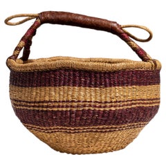 Panier en osier du XXe siècle, originaire du Royaume-Uni, style ancien, en bon état