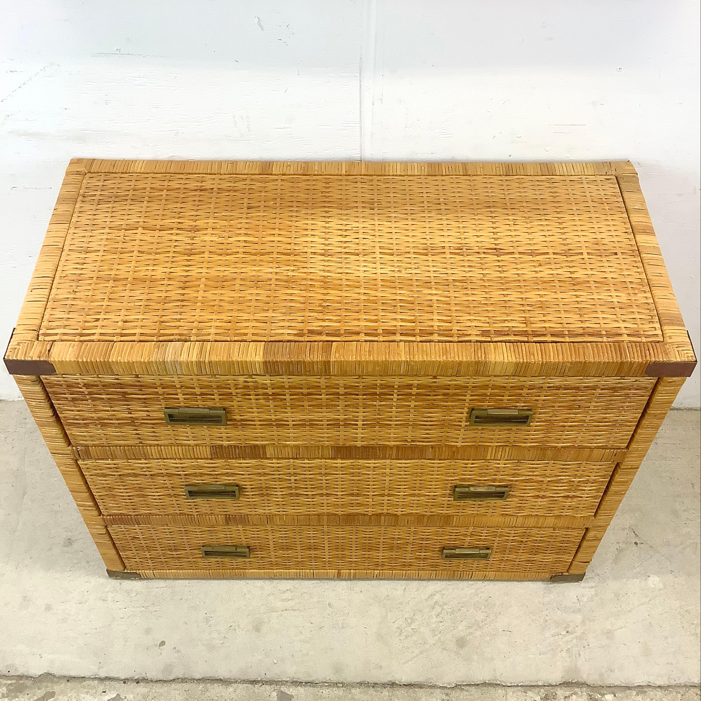 Other 20th Century Wicker Dresser With Mirror For Sale