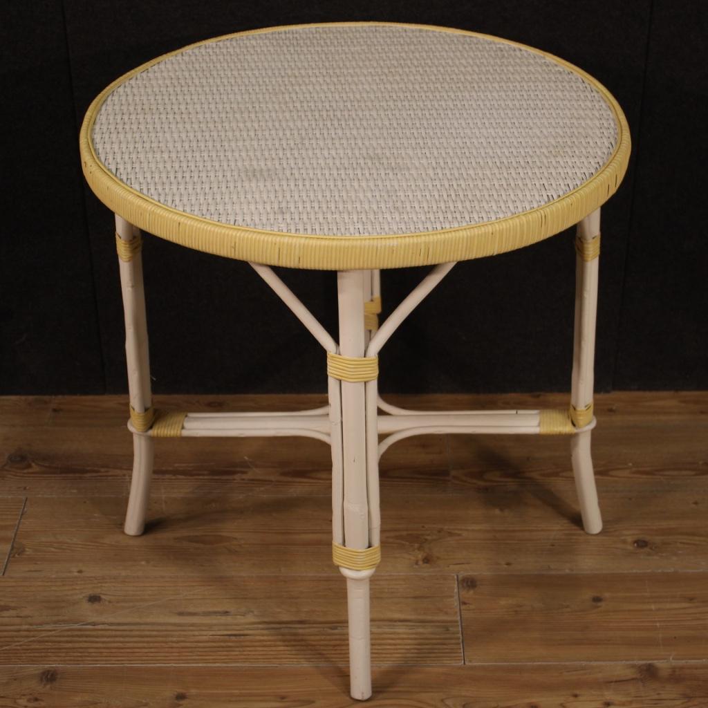 20th Century Wicker Italian Round Coffee Table, 1980 For Sale 3