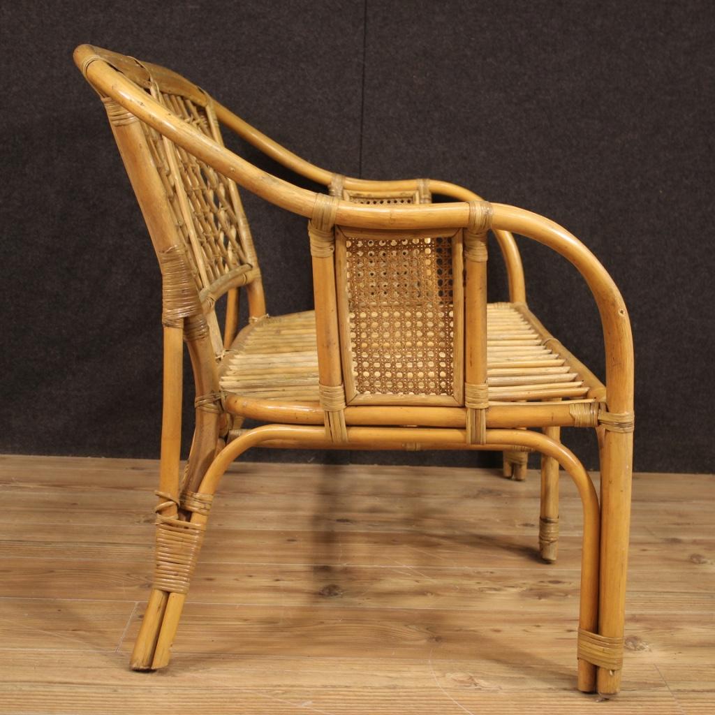 canapé italien vintage en osier du 20e siècle, 1960 en vente 5