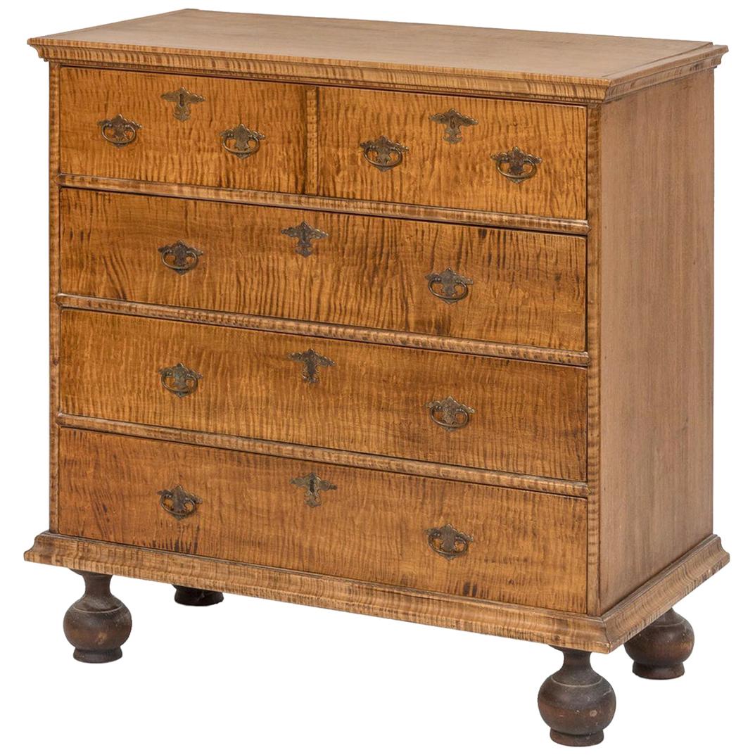 20th Century William & Mary-Style Maple Chest of Drawers