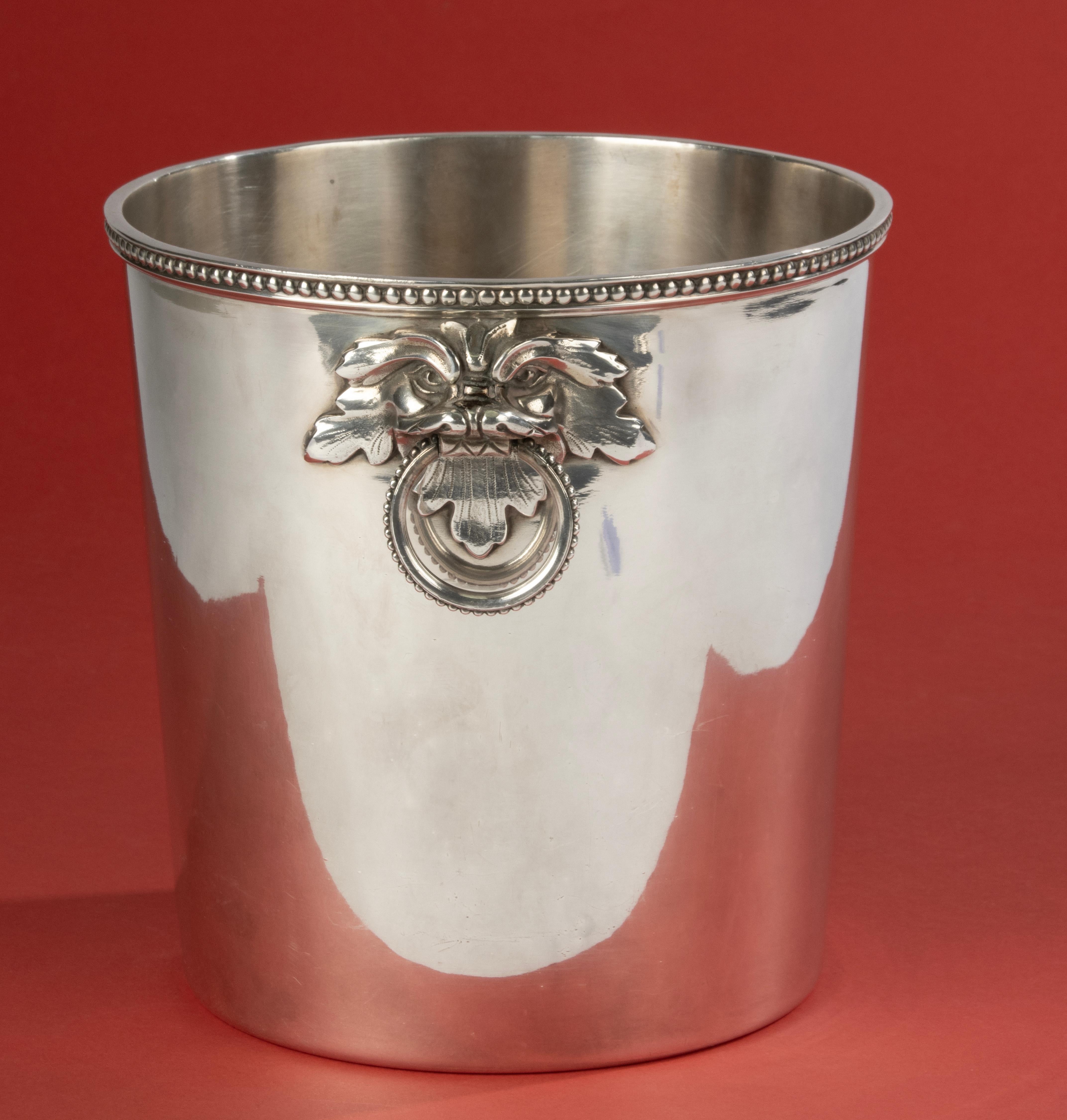 20th Century Wine Cooler – Ercuis – Silver-Plated – Lion Mask Handles For Sale 2