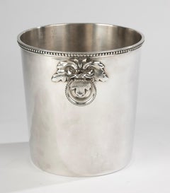 Enfriador de Vino del Siglo XX - Ercuis - Plateado - Asas de Máscara de León