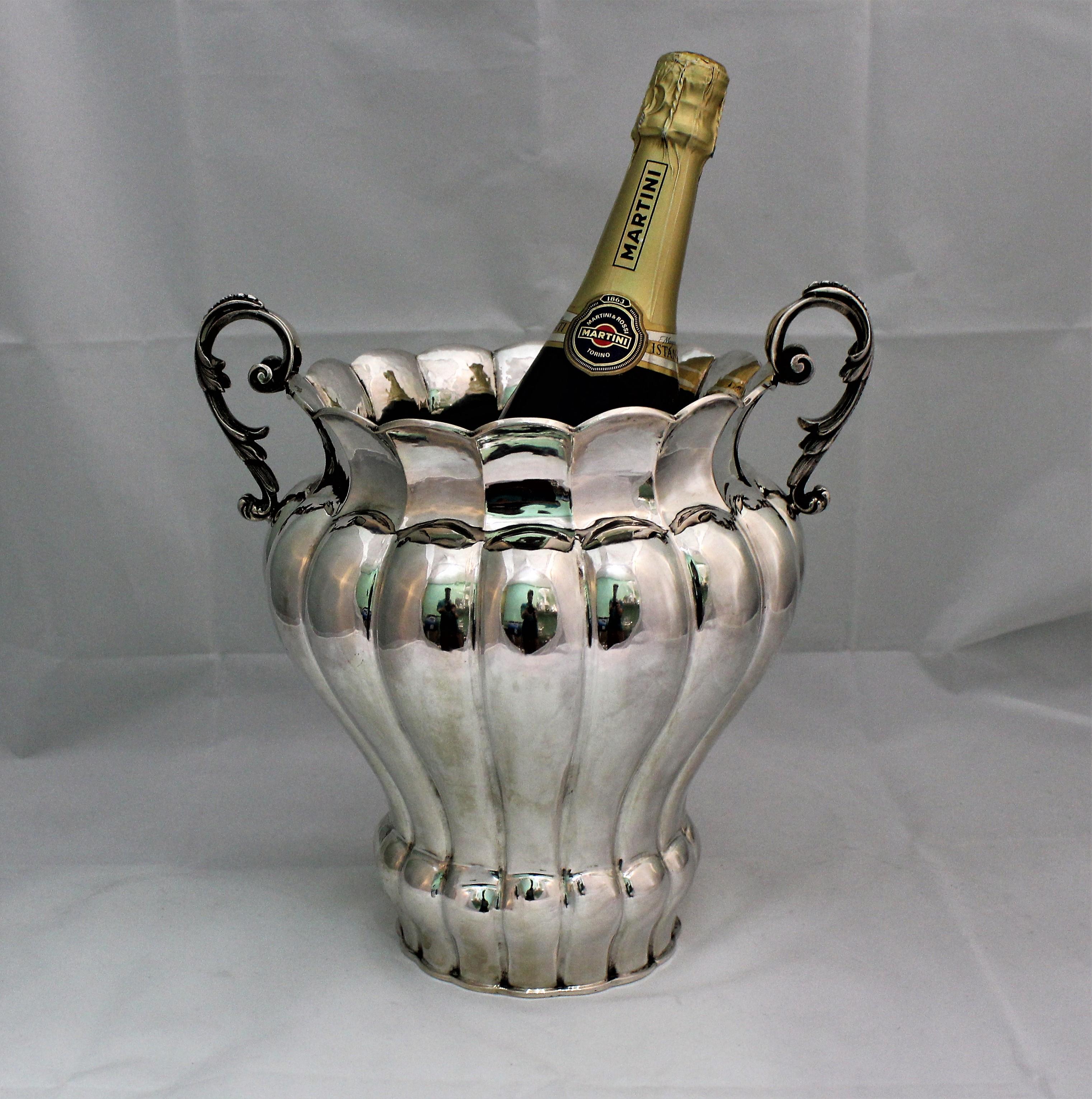 20th Century Wine Cooler Silver Art Deco Italy 1930s For Sale 5