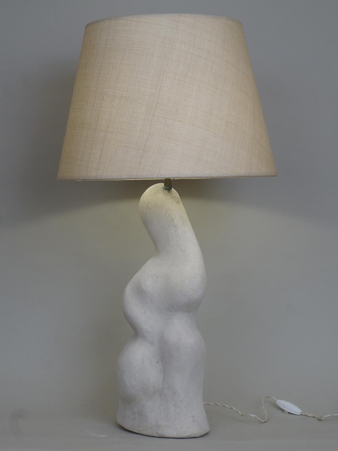 French 20th Century Withe Stone Table Lamp