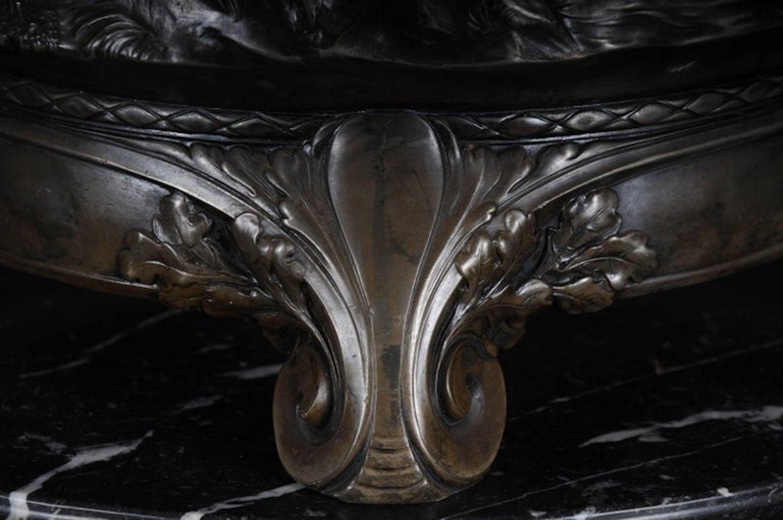 Monumental WMF Bowle Jugendstil Art Nouveau, circa 1910

Large punch bowl, circa 1910. The hunting procession is lateral and all around plastic and semi-plastic. Pure Art Nouveau with typical floral ornaments. The punch has a pristine, unique