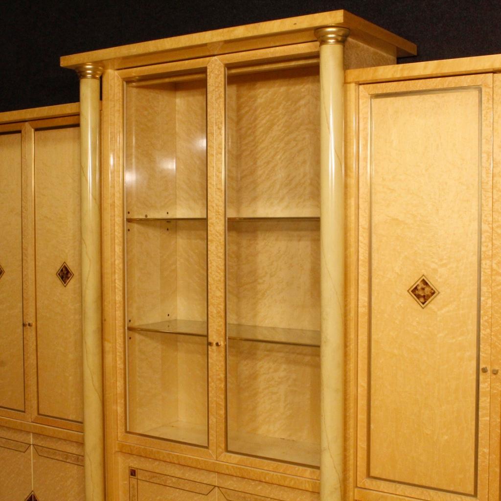 20th Century Wood 12 Doors Italian Bookcase Cabinet, 1970 For Sale 1