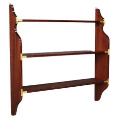 20th Century Wood and Brass English Modern Bookcase Etagere, 1970
