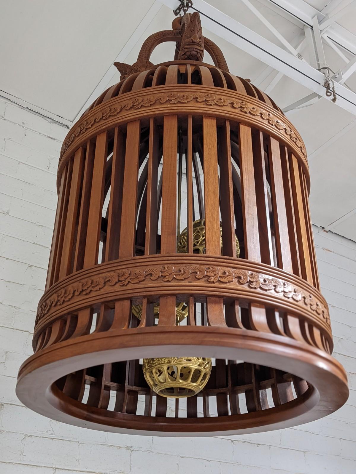 20th Century Wood and Bronze Lamp from France In Good Condition For Sale In Dallas, TX