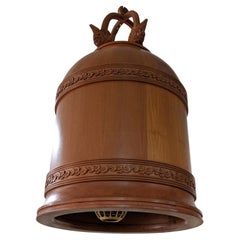 Lampe en bois et bronze du XXe siècle de France
