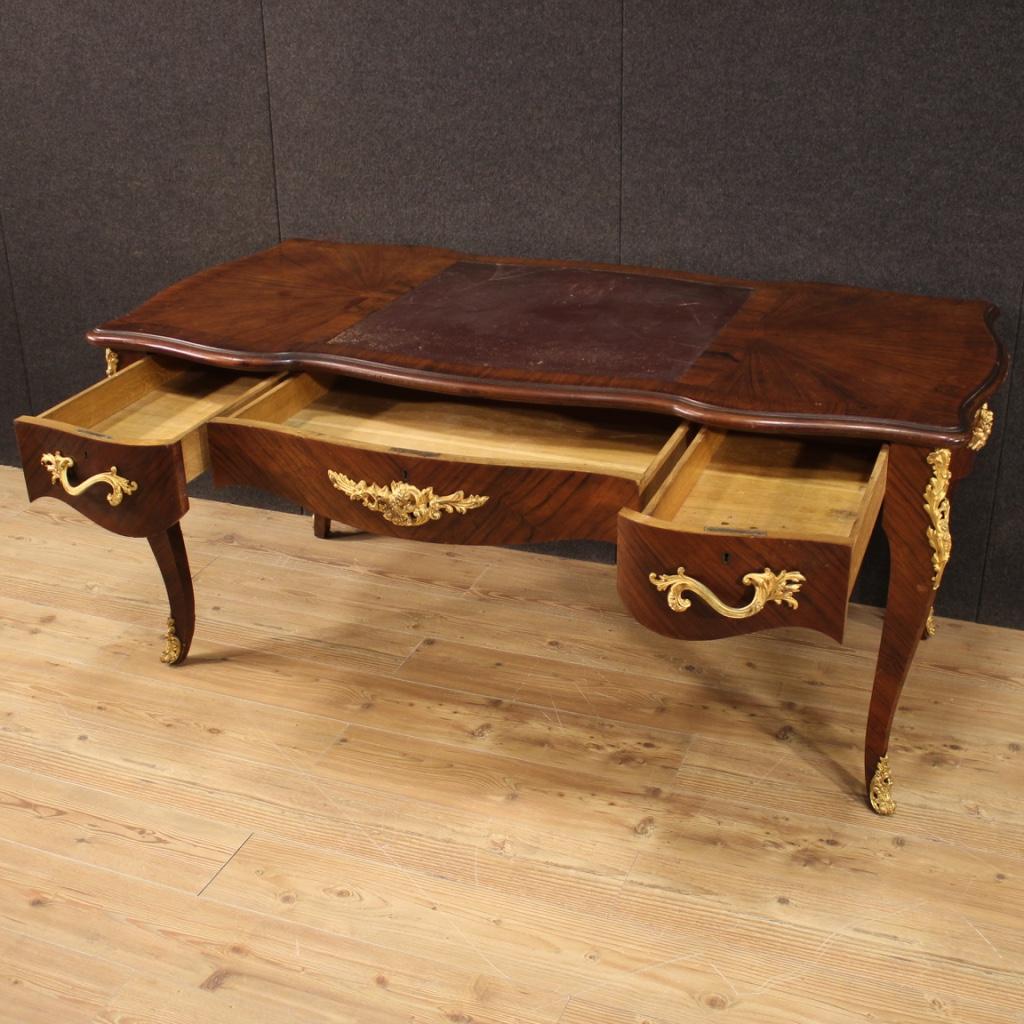 20th Century Wood and Bronze Napoleon III Style French Writing Desk, 1930 For Sale 6