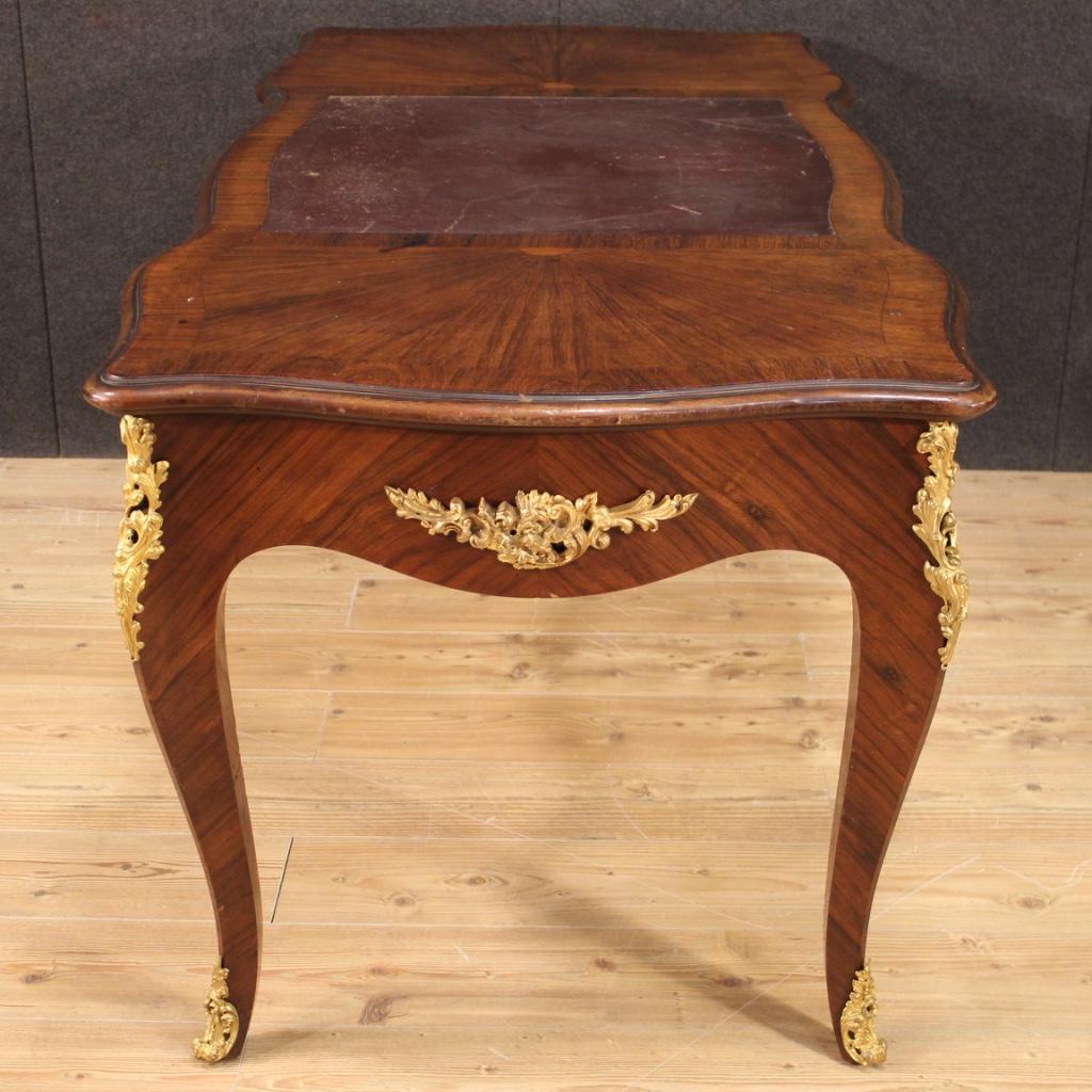 20th Century Wood and Bronze Napoleon III Style French Writing Desk, 1930 For Sale 8