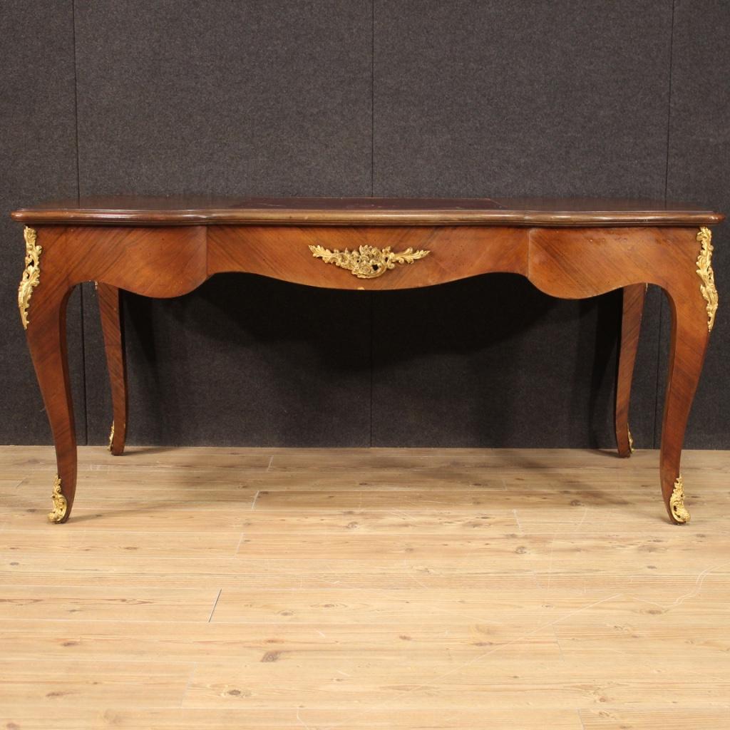 Mid-20th Century 20th Century Wood and Bronze Napoleon III Style French Writing Desk, 1930 For Sale