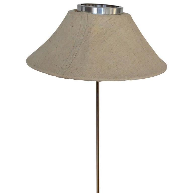 20th Century Wood and Chrome Floor Lamp In Good Condition For Sale In Haddonfield, NJ