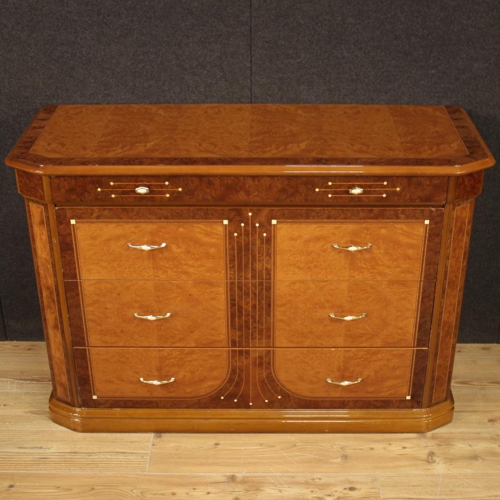 20th Century Wood and Faux Mother of Pearl Italian Chest of Drawers, 1970 For Sale 2