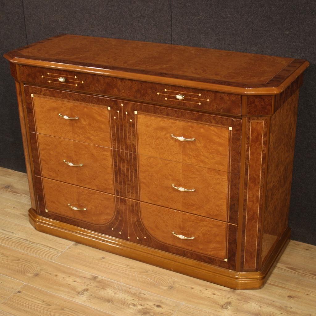 20th Century Wood and Faux Mother of Pearl Italian Chest of Drawers, 1970 For Sale 4