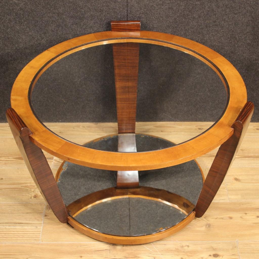 20th Century Wood and Glass Italian Modern Design Coffee Table, 1960 In condizioni discrete in vendita a Vicoforte, Piedmont