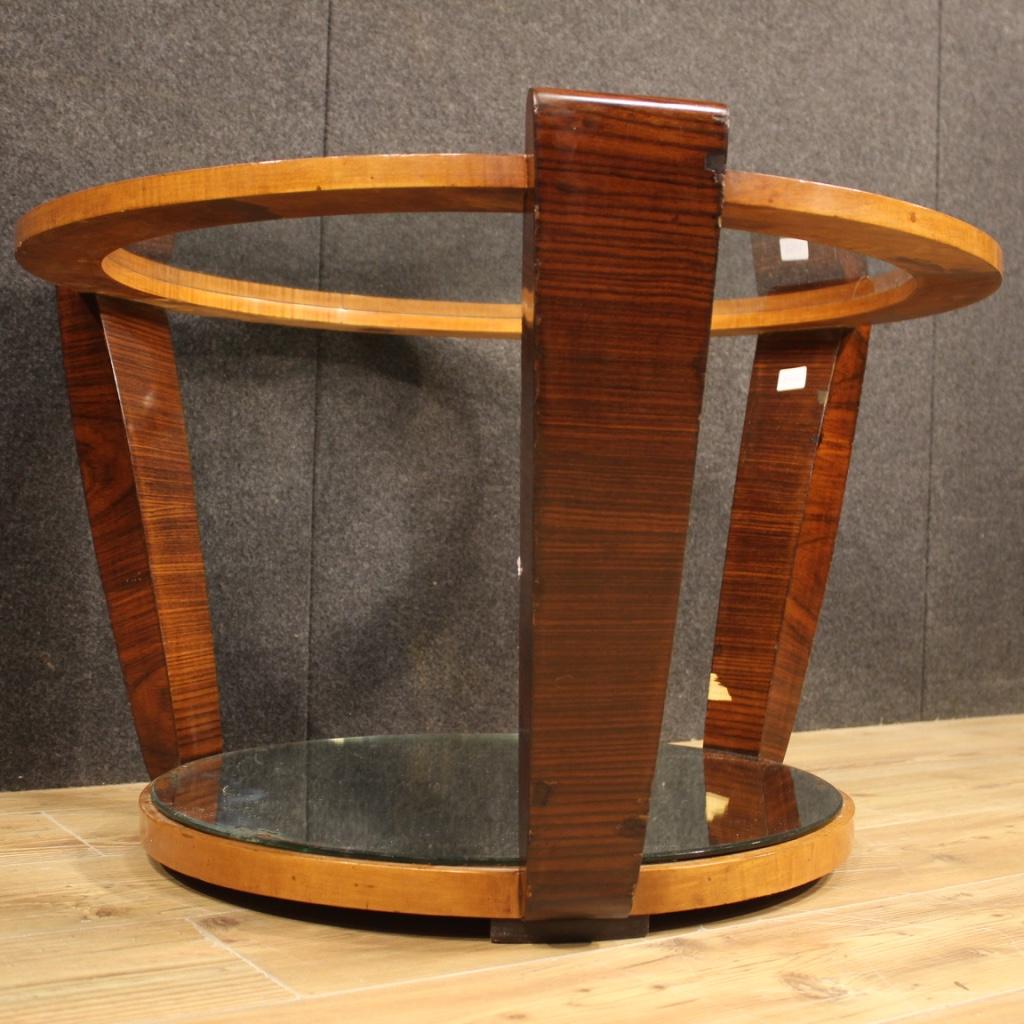20th Century Wood and Glass Italian Modern Design Coffee Table, 1960 in vendita 4