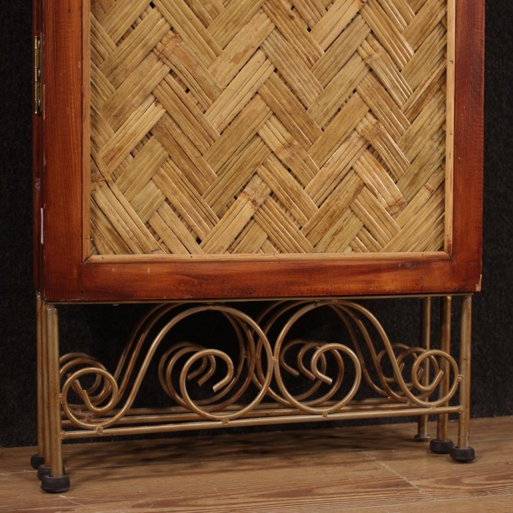 20th Century Wood and Iron French Design Screen, 1980 For Sale 8