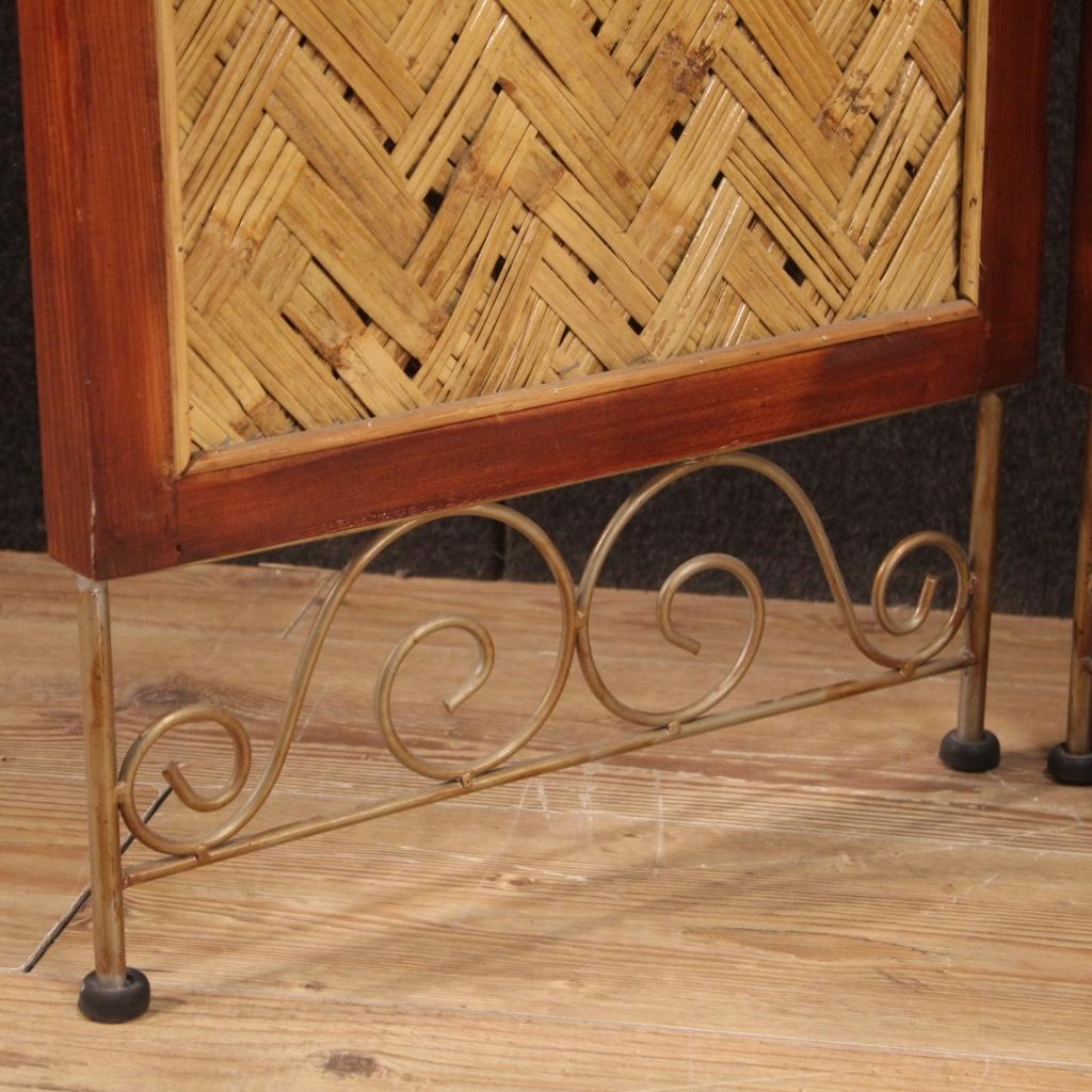 20th Century Wood and Iron French Design Screen, 1980 For Sale 1