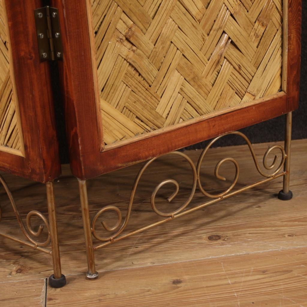 20th Century Wood and Iron French Design Screen, 1980 For Sale 2