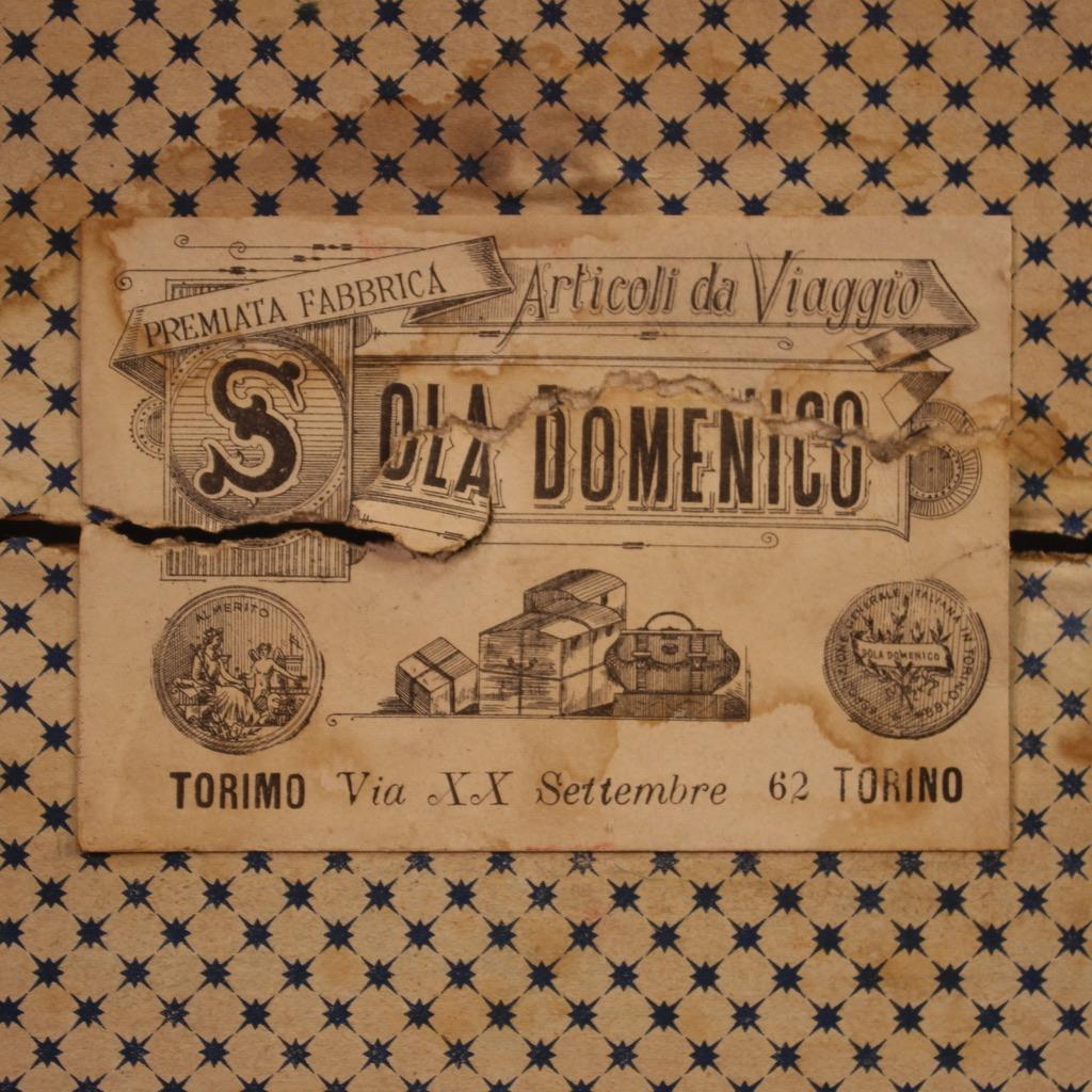 Fer malle italienne en bois et en fer du 20e siècle, 1960 en vente