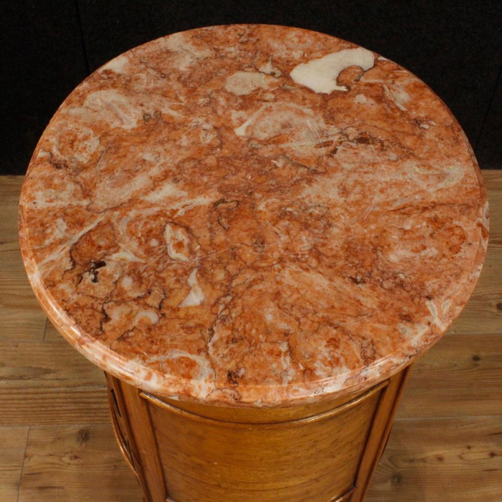 20th Century Wood and Marble Dutch Art Nouveau Style Side Table, 1960 3