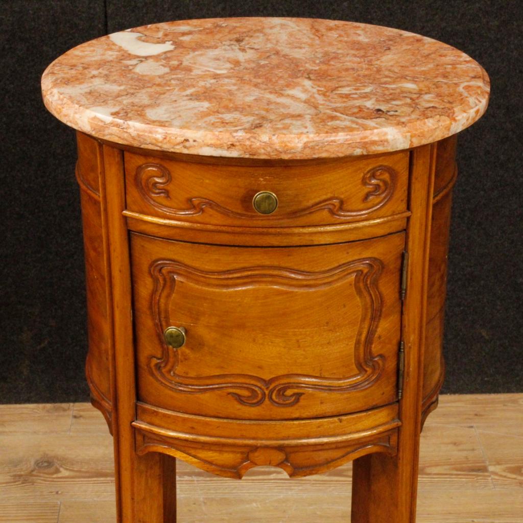 20th Century Wood and Marble Dutch Art Nouveau Style Side Table, 1960 1