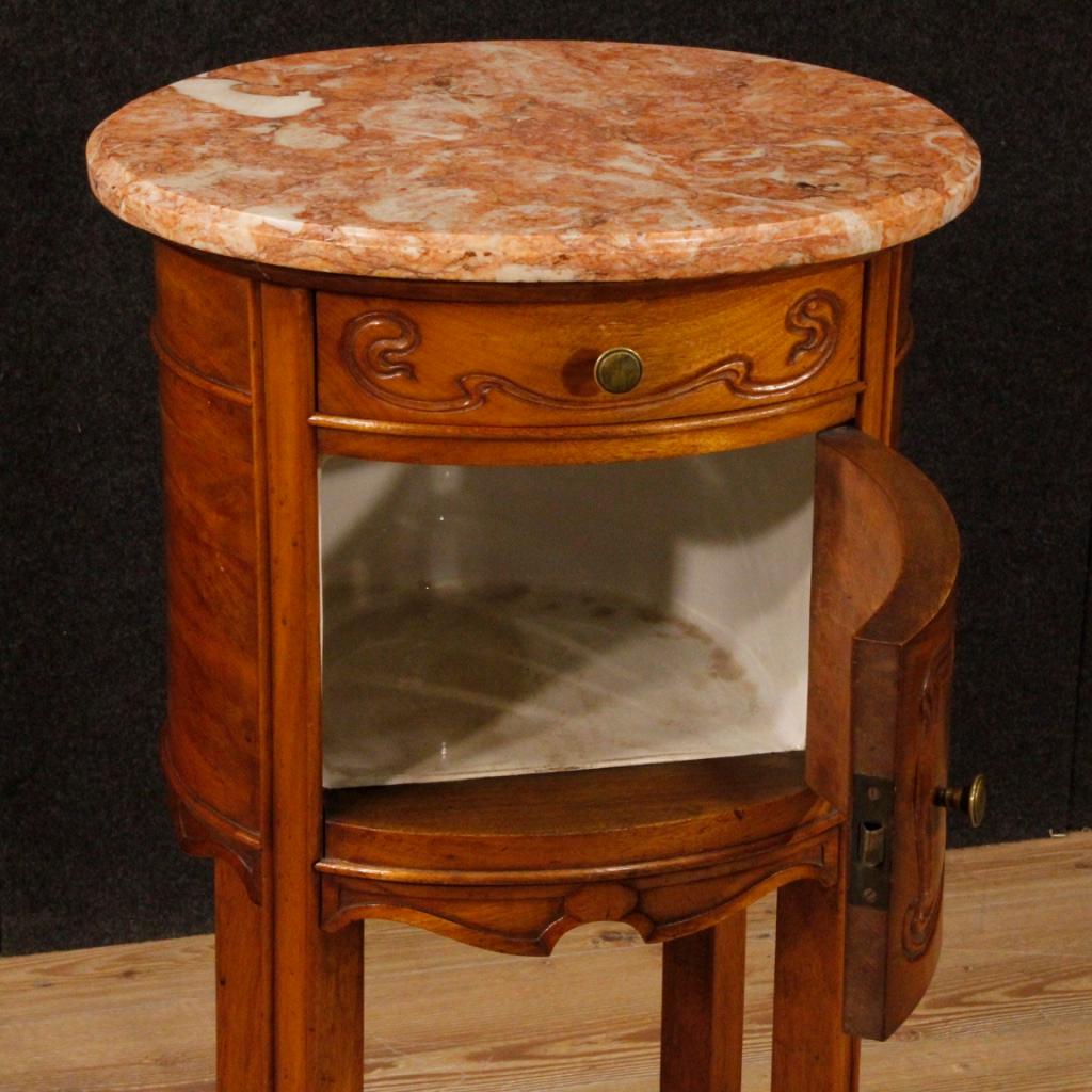 20th Century Wood and Marble Dutch Art Nouveau Style Side Table, 1960 2