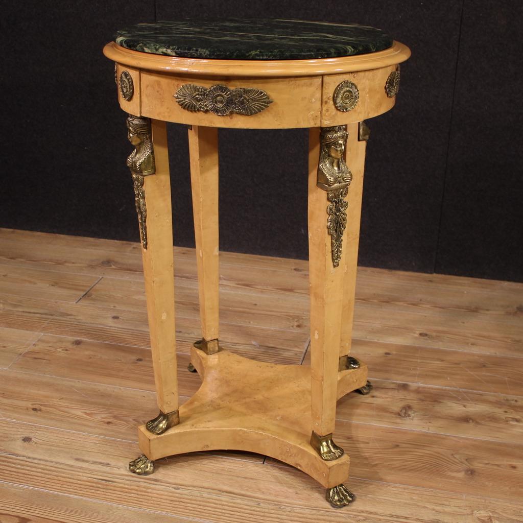 table d'appoint en bois et marbre du 20e siècle, style Retour d'Égypte, années 1960 en vente 5
