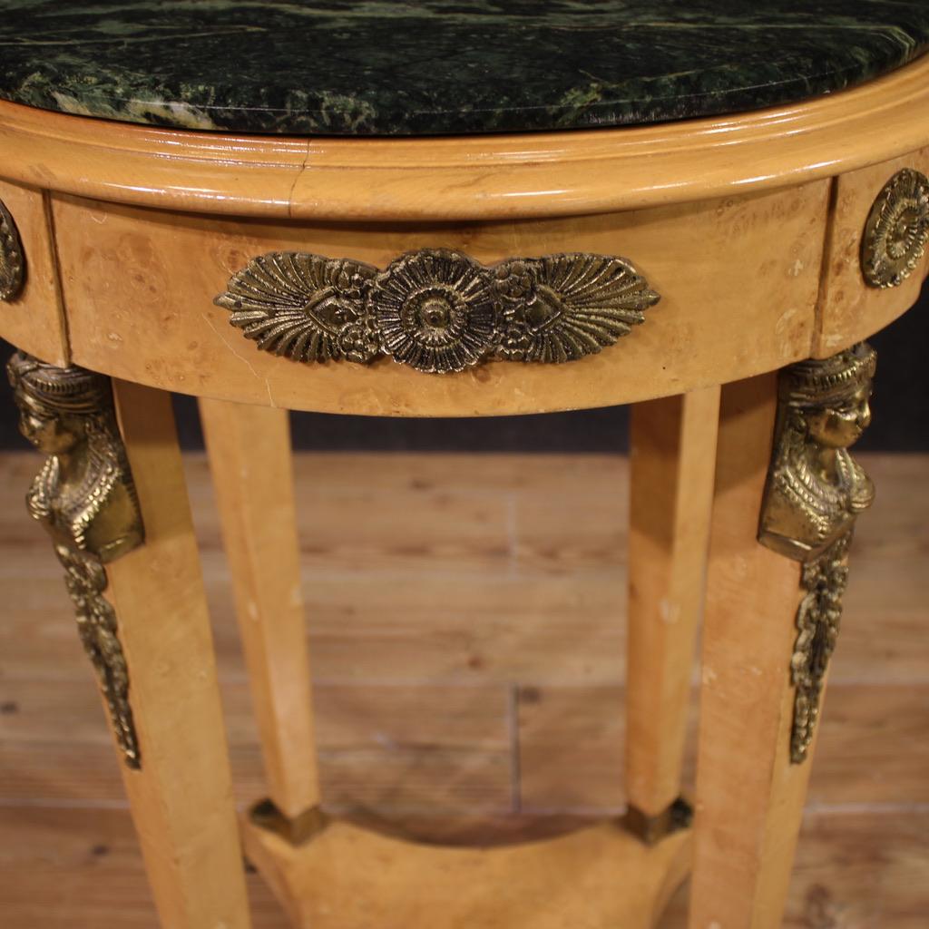 table d'appoint en bois et marbre du 20e siècle, style Retour d'Égypte, années 1960 en vente 6