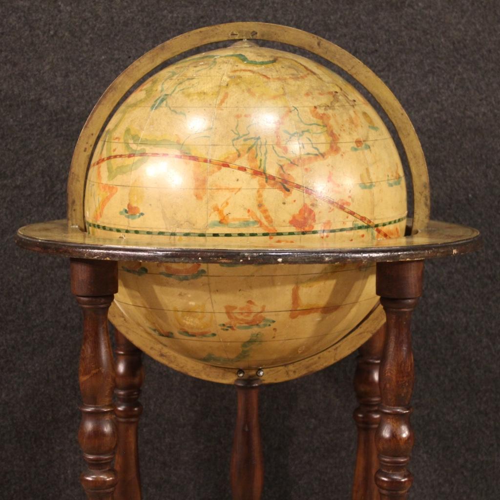 20th Century Wood and Metal Italian Decorative Globe, 1960 4