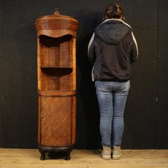20th Century Wood and Rattan Oriental Cabinet, 1980