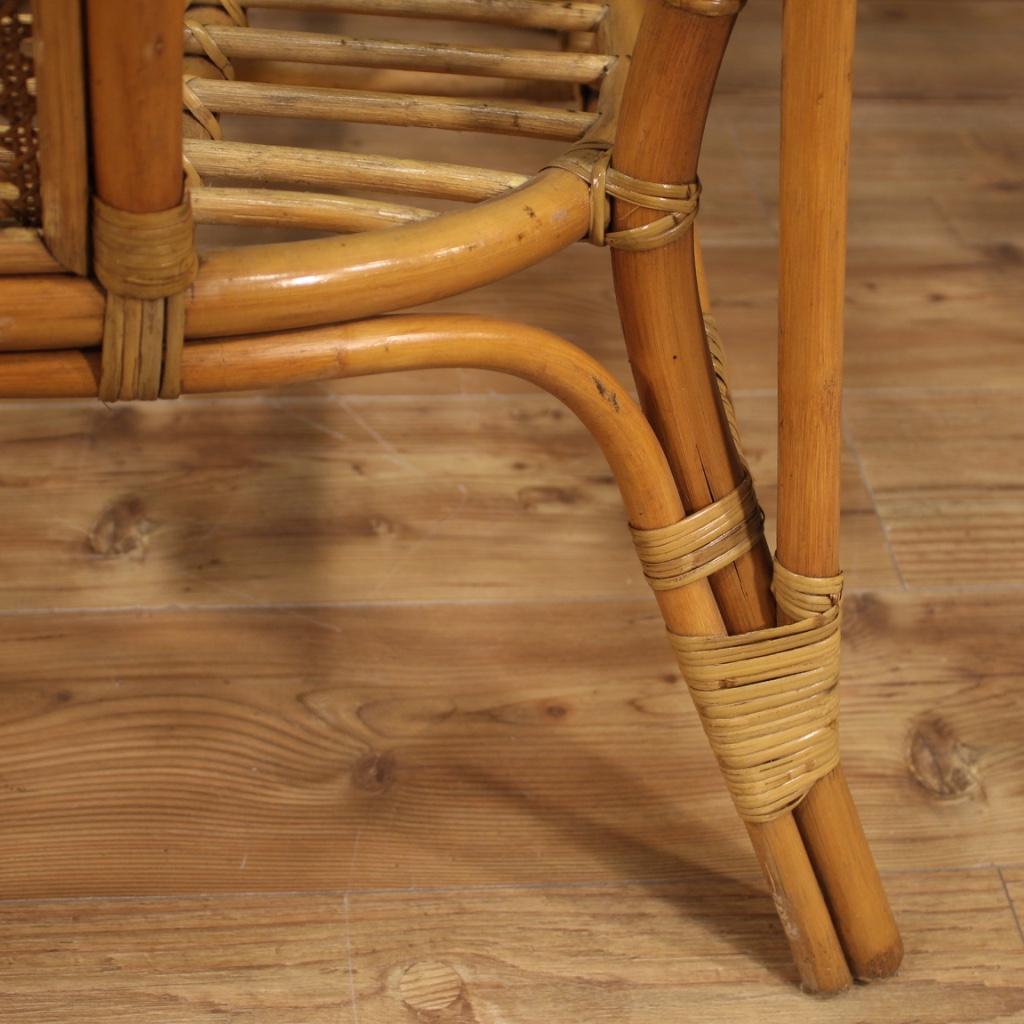 Canapé italien du 20ème siècle en bois et osier, 1960 3